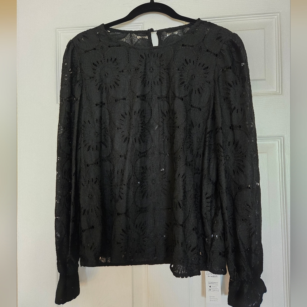 NWT CUPSHE BLACK LACE TOP. SIZE LARGE.